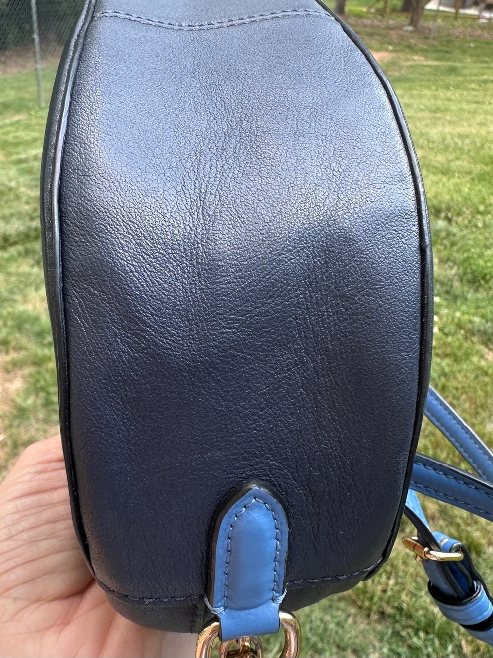 Coach Horse & Carriage Print Oval Camera Crossbody Bag Blue C4057 2021 - Picture 14 of 15
